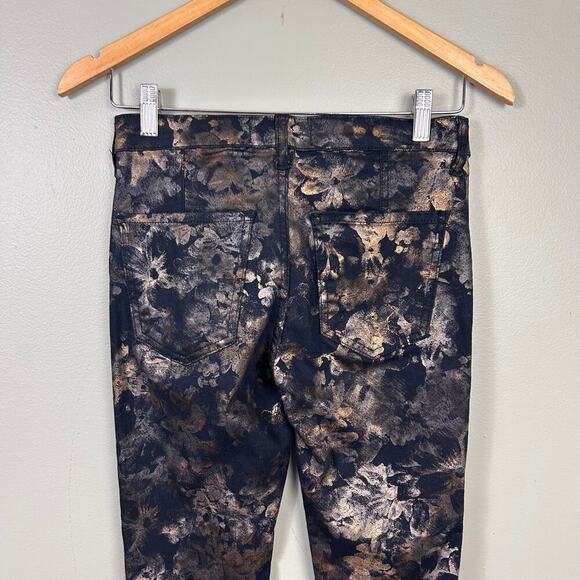 NWT We the Free People Inferno Metallic Flare Jeans Floral Low Rise size 26 Boho - Picture 6 of 12